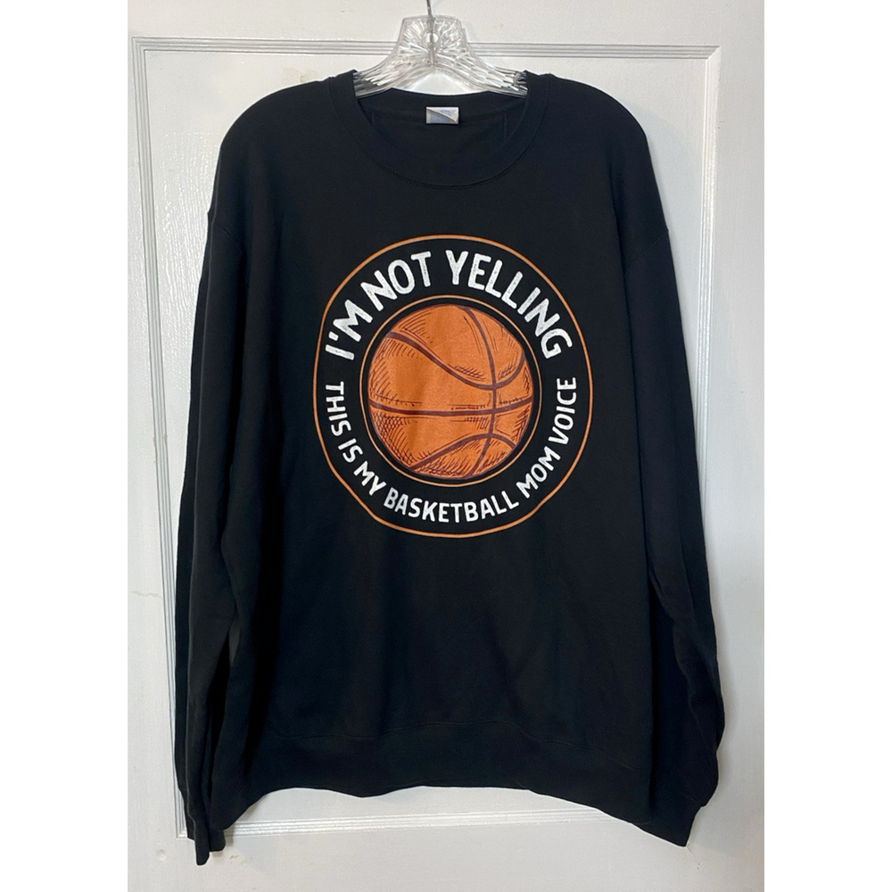 Basketball Mom Voice Women’s Sweatshirt Size XL Port Company L/S orange black